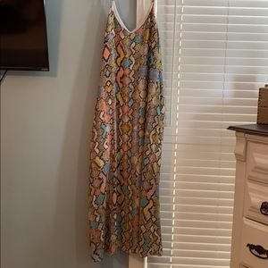 Colorful snake skin maxi dress